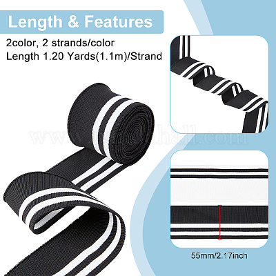 Wholesale BENECREAT 4 Strands 43.3x2 inch Rib Cuff Stretch Stripes Knitted  Fabric with Strip Pattern for DIY Sewing Cuffs for Waistband Neckband Leg  Arms Sportswear Cuffs Extension 