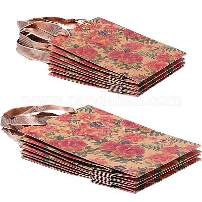 8 шт. 2 стиля бумажная упаковка с принтом в виде розы rotro&nbsp;ABAG-BBC0001-32-1