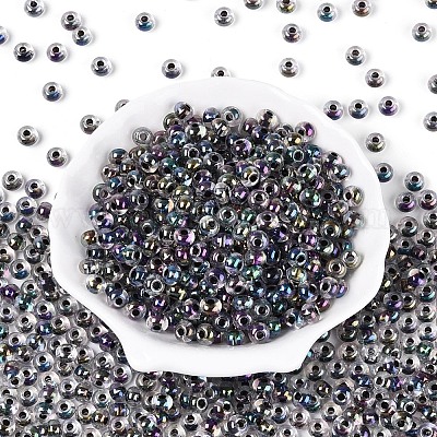 Внутри цветные прозрачные стеклянные бусины&nbsp;SEED-T009-01A-1