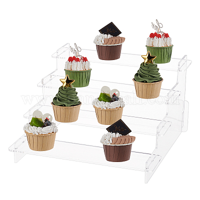 Acrylic Risers Display Shelf 9 Perfume Organizer 4 Tier For