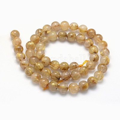 8 Inches Earth Mined Golden Rutile Quartz Drilled Beads Strand Details about   180.00 Cts 