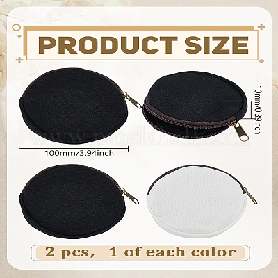 2 шт. двухцветный хлопковый кошелек для мелочи с застежкой-молнией&nbsp;ABAG-LP0001-92A-1