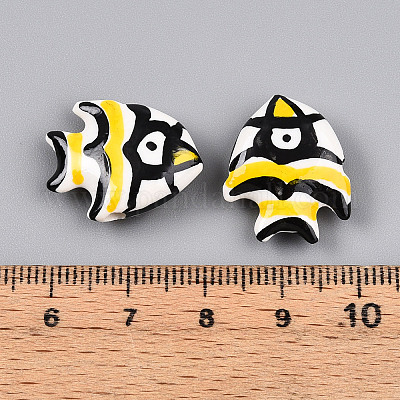 Фарфоровые бусины ручной работы&nbsp;PORC-N009-08G-1