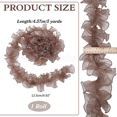 5 ярд плиссированной органзы с кружевной лентой&nbsp;OCOR-PH0004-67A-1