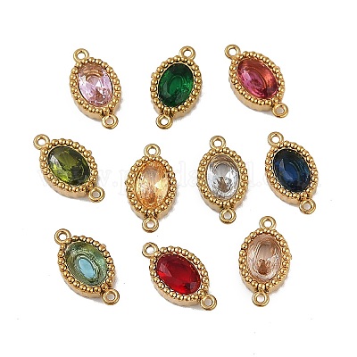 Ионное покрытие (ip) 304 нержавеющая сталь кубический цирконий овальные звенья соединительные подвески STAS-K256-22G-1