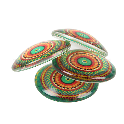 Мозаика печатных стакан наполовину круглый / купольные кабошоны X-GGLA-N004-20mm-G-1