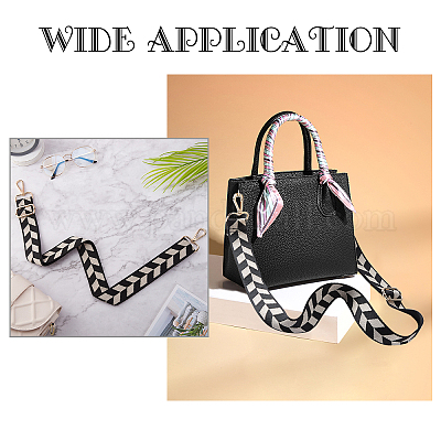 1pcs Wide Shoulder Bags Strap,adjustable Replacement Bag Strap With Metal  Hooks (white)
