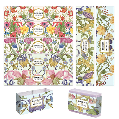 Wholesale PandaHall Elite 90Pcs 9 Colors Floral Pattern Handmade Soap Paper  Tag 