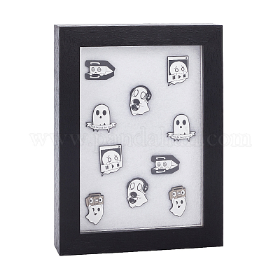 Wholesale FINGERINSPIRE Pin Collection Display Frame Wood Black