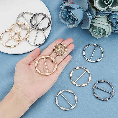 Wholesale GORGECRAFT 10PCS 5 Colors Silk Scarf Ring Clip T-shirt Tie Clips  Gold Silver Metal Round Circle Clip Buckle Clothing Ring Wrap Holder Zinc  Alloy Scarves Clasp Waist Buckles for Women Dress