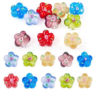 Perle di lampwork fatte a mano da 10 pz&nbsp;LAMP-TADJ0001-01D-1