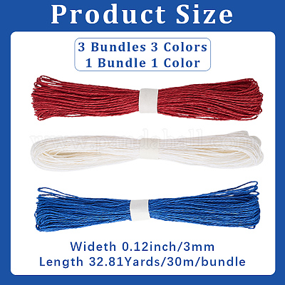 3 пачка 3-х цветного витого бумажного шнура&nbsp;DIY-CP0012-06E-1