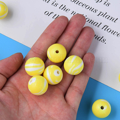 Непрозрачные полосатые акриловые бусины&nbsp;MACR-S373-27B-06-1