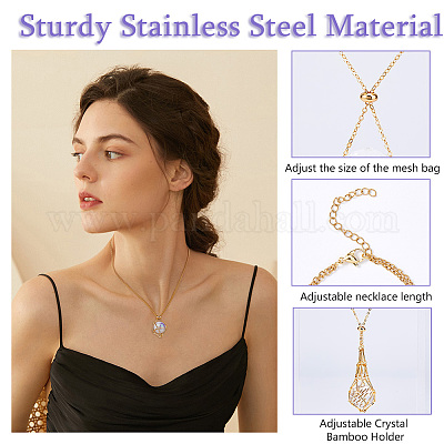 4 шт. 4 стиля латунный плетеный макраме мешочек пустой держатель для камней набор для изготовления браслетов и ожерелий для женщин&nbsp;SJEW-DC00001-1