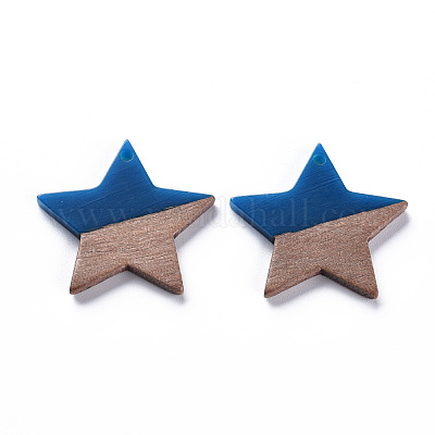 Подвески из непрозрачной смолы и ореха RESI-T035-39C-1