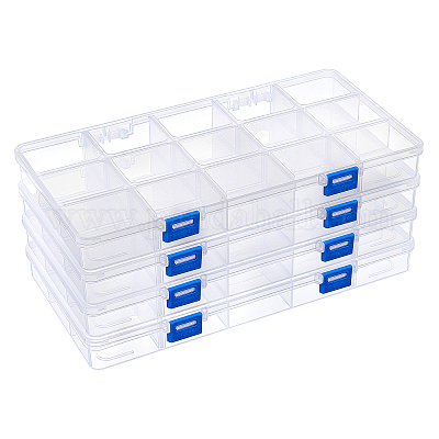 Storage Box with Compartments,Plastic Organiser Box with Lids,Bead  Organizer Boxes with Adjustable Divider Craft Storage Box for Jewelry Beads  Small