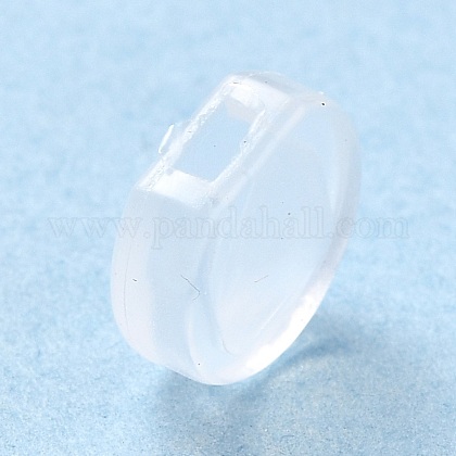 プラスチック製のイヤリングパッド  クリップイヤリングクッション  ピアス以外のイヤリングパーツ  透明  8.5x9x3mm  穴：1.8x3mm KY-C003-01-1