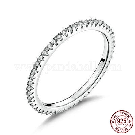 925 anillo de dedo de plata de primera ley con baño de rodio RJEW-FF0008-008P-17mm-1