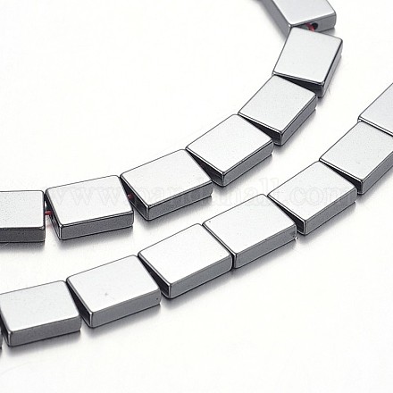 Electroplated Non-magnetic Synthetic Hematite Rectangle Beads Strands G-F230-08-1