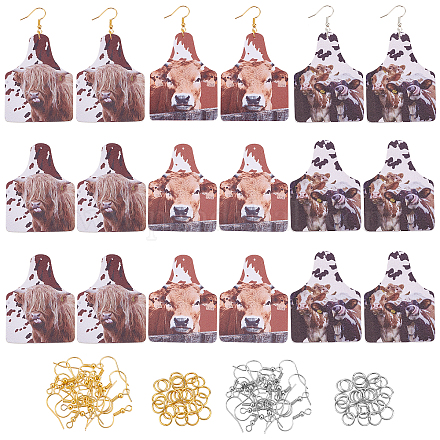 Rettangolo fai da te olycraft con kit per la creazione di orecchini pendenti di bestiame DIY-OC0008-32-1