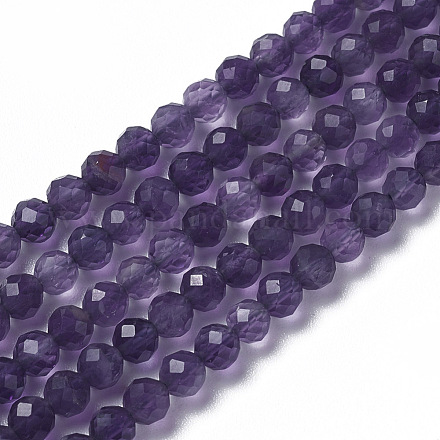 Natürlichen Amethyst Perlen Stränge G-F596-13-4mm-1