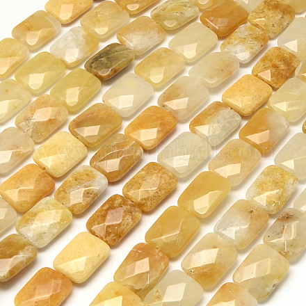 Rectangle facettes perles de jade jaune brins X-G-R304-13-1