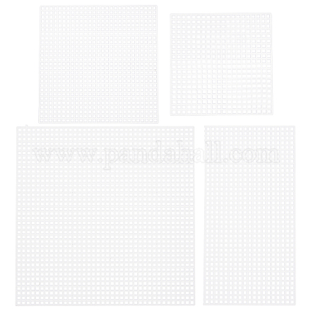PandaHall 24pcs Mesh Plastic Canvas Sheets 4 Sizes Clear Square Rectangle Plastic Canvas Kit for Embroidery Acrylic Yarn Crafting Knitting Crochet Project DIY-PH0003-82-1