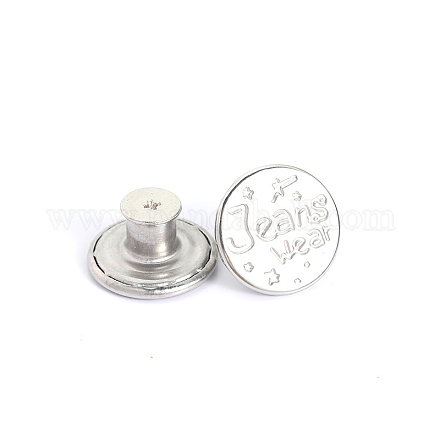 ジーンズ用合金ボタンピン  航海ボタン  服飾材料  単語の丸  プラチナ  17mm PURS-PW0009-01I-01P-1
