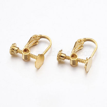 Brass Clip-on Earring Settings X-KK-K225-14-G-1