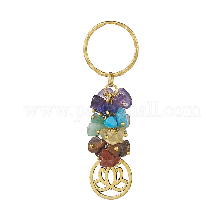 Porte-clés pendentif pierre gemme naturelle chakra KEYC-JKC00414-04-1