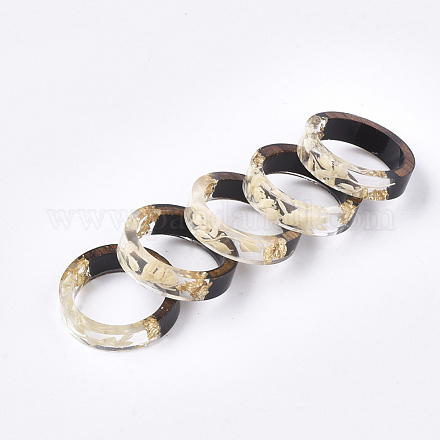 Resina epoxica & anillos de madera de ébano RJEW-S043-01B-03-1