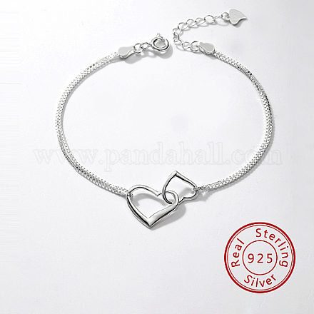 925 bracelets chaîne double maillons en argent sterling UB9438-1