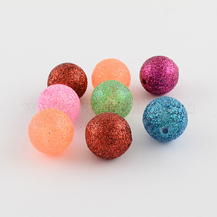 Chunky gumball acryliques bubblegum perles rondes de poudre de paillettes OACR-Q002-M-1