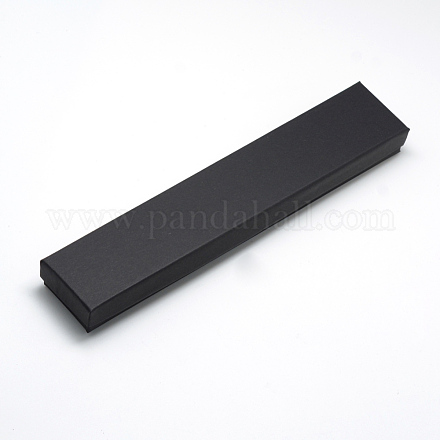 厚紙ジュエリーセットボックス  ブレスレットのための  ネックレス  長方形  ブラック  21x4x2cm  インナーサイズ：20x3.5センチメートル CBOX-R036-12B-1