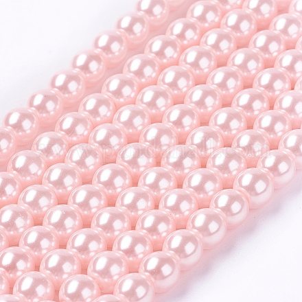 Eco-Friendly Dyed Glass Pearl Beads Strands HY-A008-6mm-RB033-1