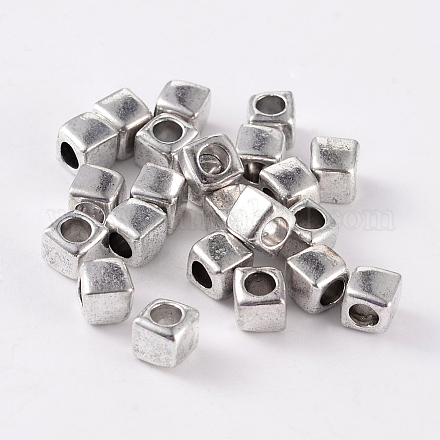Cube Tibetan Style Alloy Spacer Beads X-AB227-NF-1
