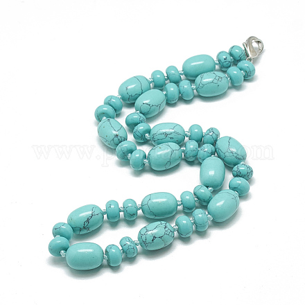 Synthetic Turquoise Beaded Necklaces NJEW-S390-10-1
