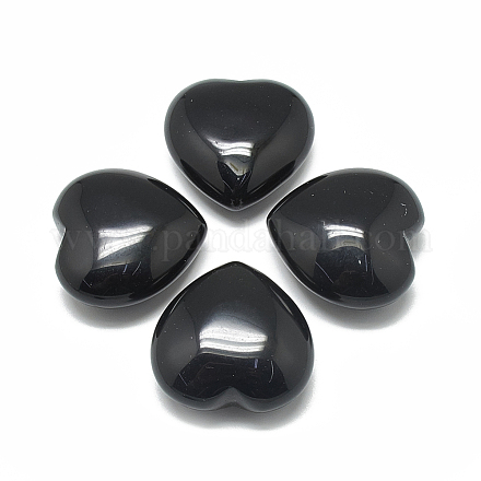 Piedras de amor de corazón de obsidiana natural G-S336-01D-10-1