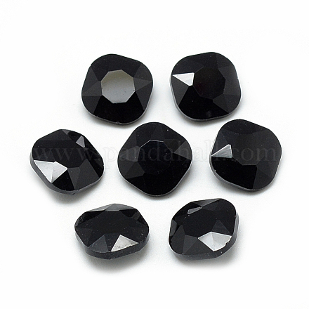 Cabujones de cristal con rhinestone RGLA-T032-12x12mm-23-1