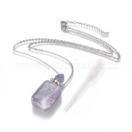 Ожерелья кулона бутылки дух натурального флюорита открываемые G-K295-B-P-1