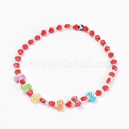 Acryliques perles de colliers d'enfants NJEW-JN02235-04-1