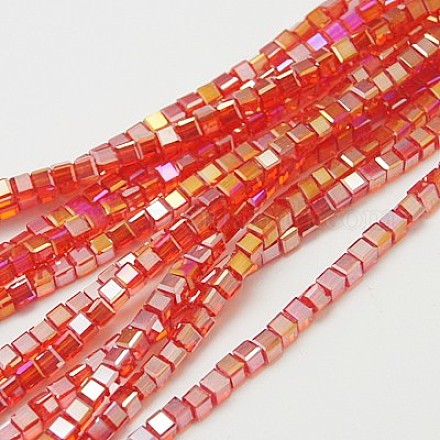 Electroplate Glass Beads Strands EGLA-D018-4x4mm-27-1