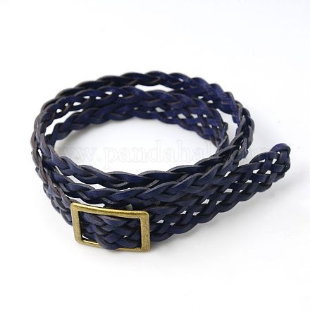 Leather Double Wrap Bracelets BJEW-G356-01-1