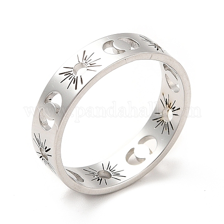 304 anello da dito in acciaio inossidabile per donna RJEW-M013-01P-1