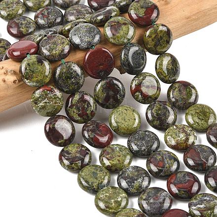 Натуральный дракон яшма кровь бисер пряди&nbsp;G-L648-B02-15mm-1