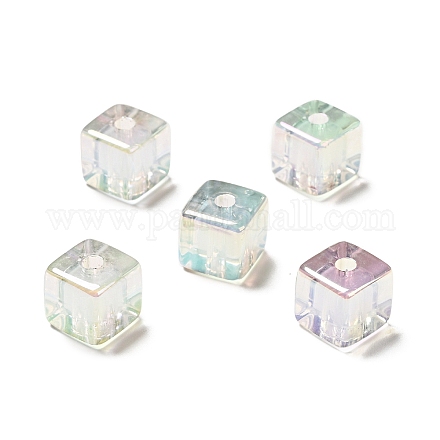 Placage uv perles acryliques transparentes irisées arc-en-ciel OACR-A014-05-1