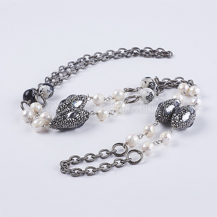 Colliers de perles de fer NJEW-G309-09-1