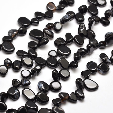 Brins de perles en onyx noir naturel G-M204-33-1