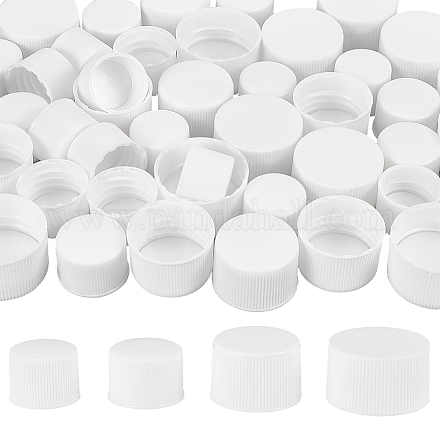 Benecreat 56 Stück weiße Kunststoff-Schraubverschlüsse mit Schaumstoffeinlage AJEW-BC0003-85A-1