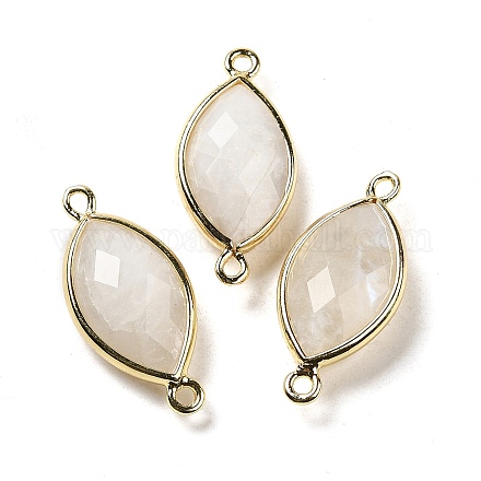 Natural Moonstone Faceted Connector Charms G-K347-03G-02-1